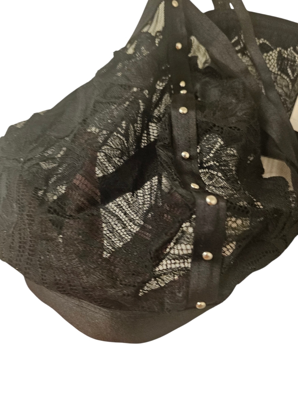 Black Torrid Women's Studs and Lace Bralette - Picture 2 of 7